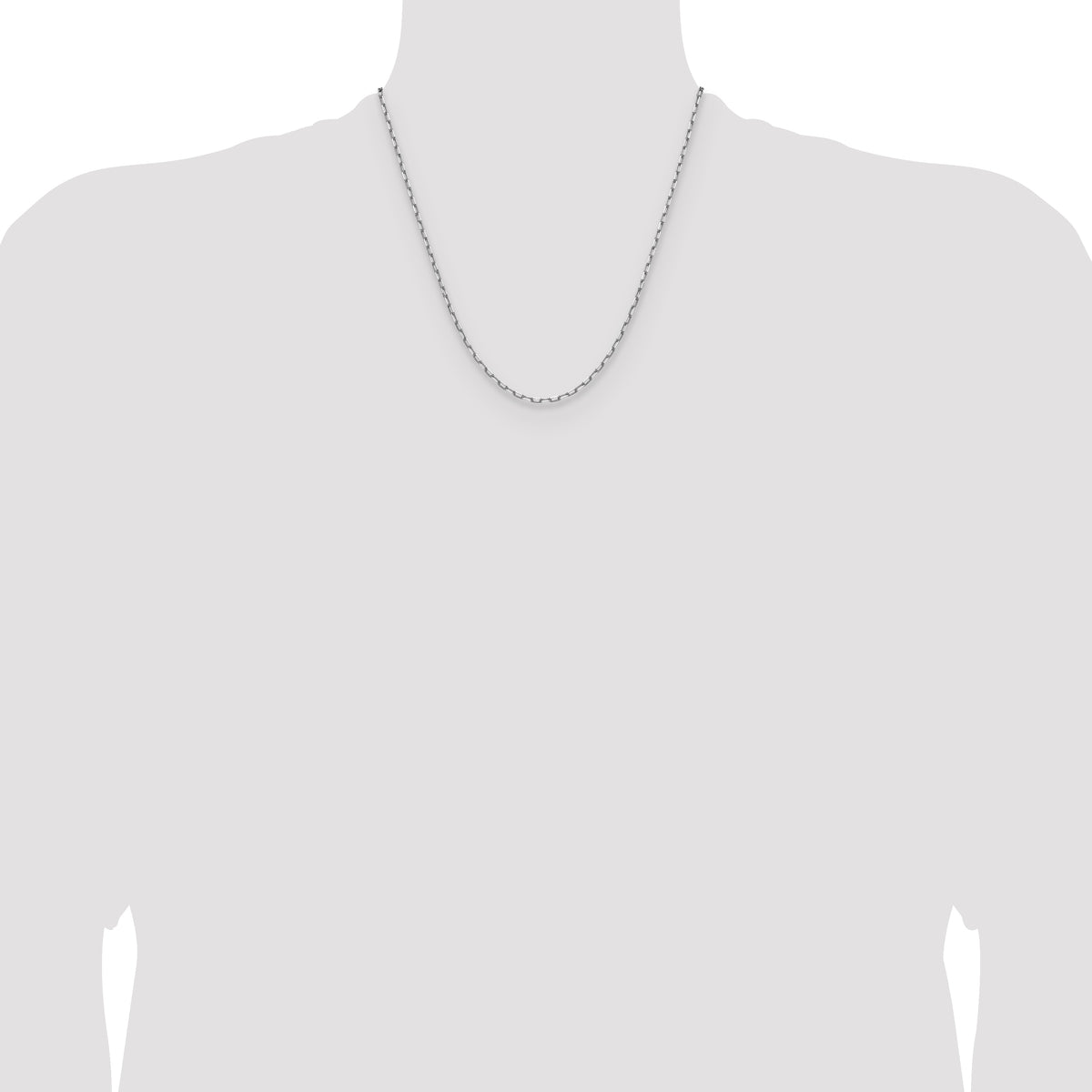 14K White Gold Solid Paperclip Chain Necklace 2.1mm - Sophia Jewelers