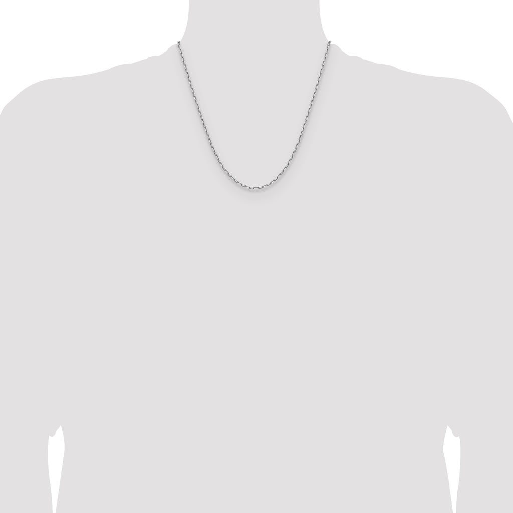 14K White Gold Solid Paperclip Chain Necklace 2.1mm - Sophia Jewelers