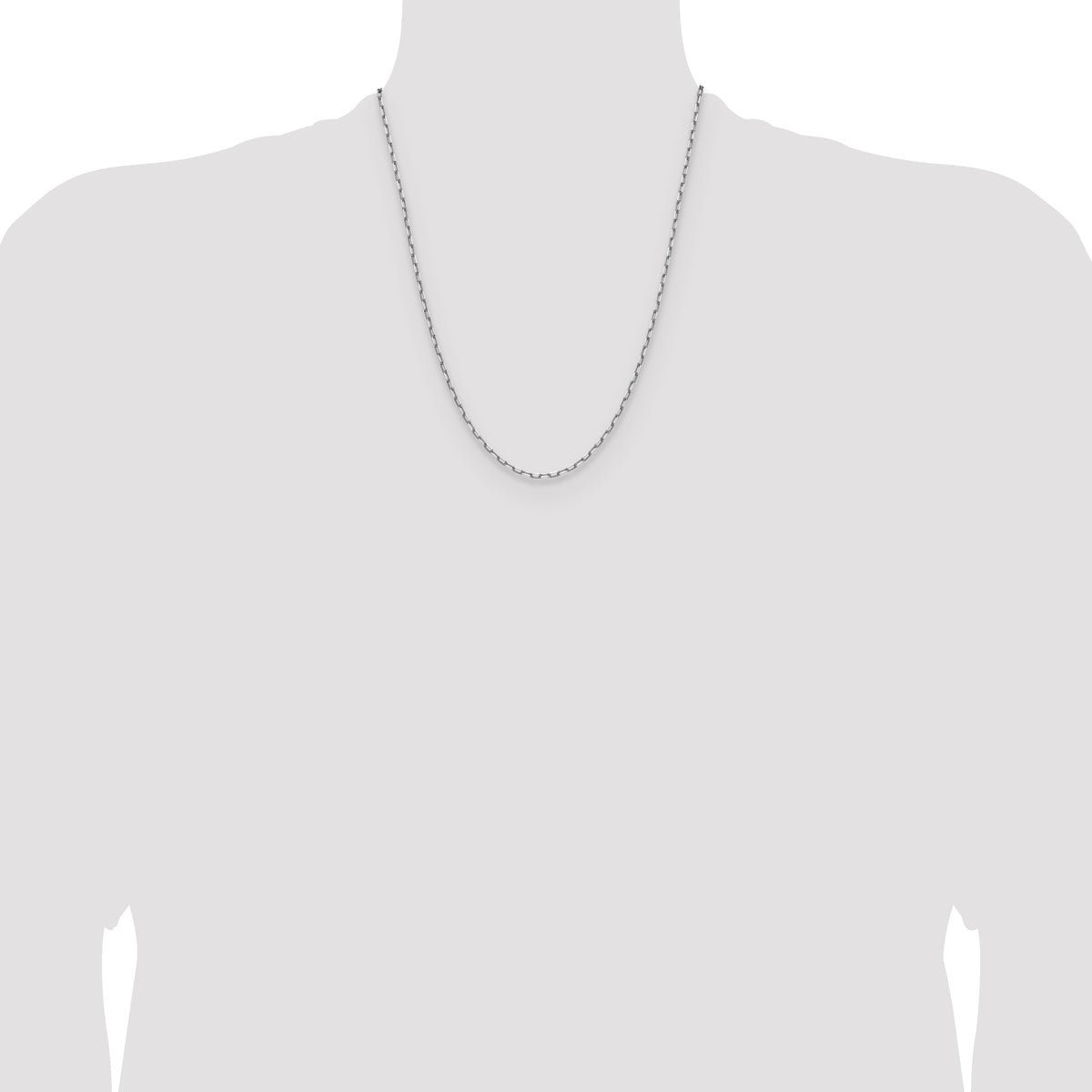 14K White Gold Solid Paperclip Chain Necklace 2.1mm - Sophia Jewelers