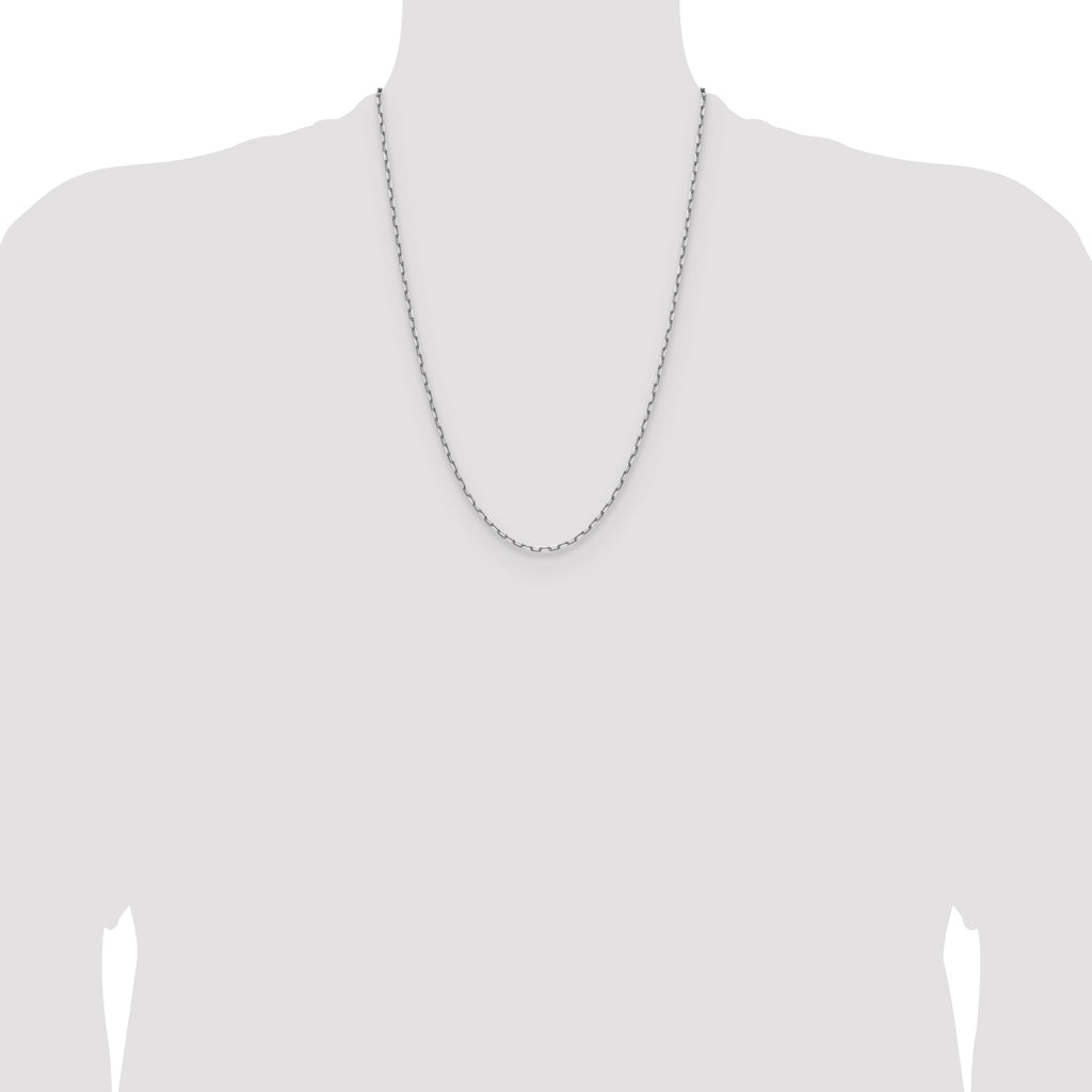 14K White Gold Solid Paperclip Chain Necklace 2.1mm - Sophia Jewelers