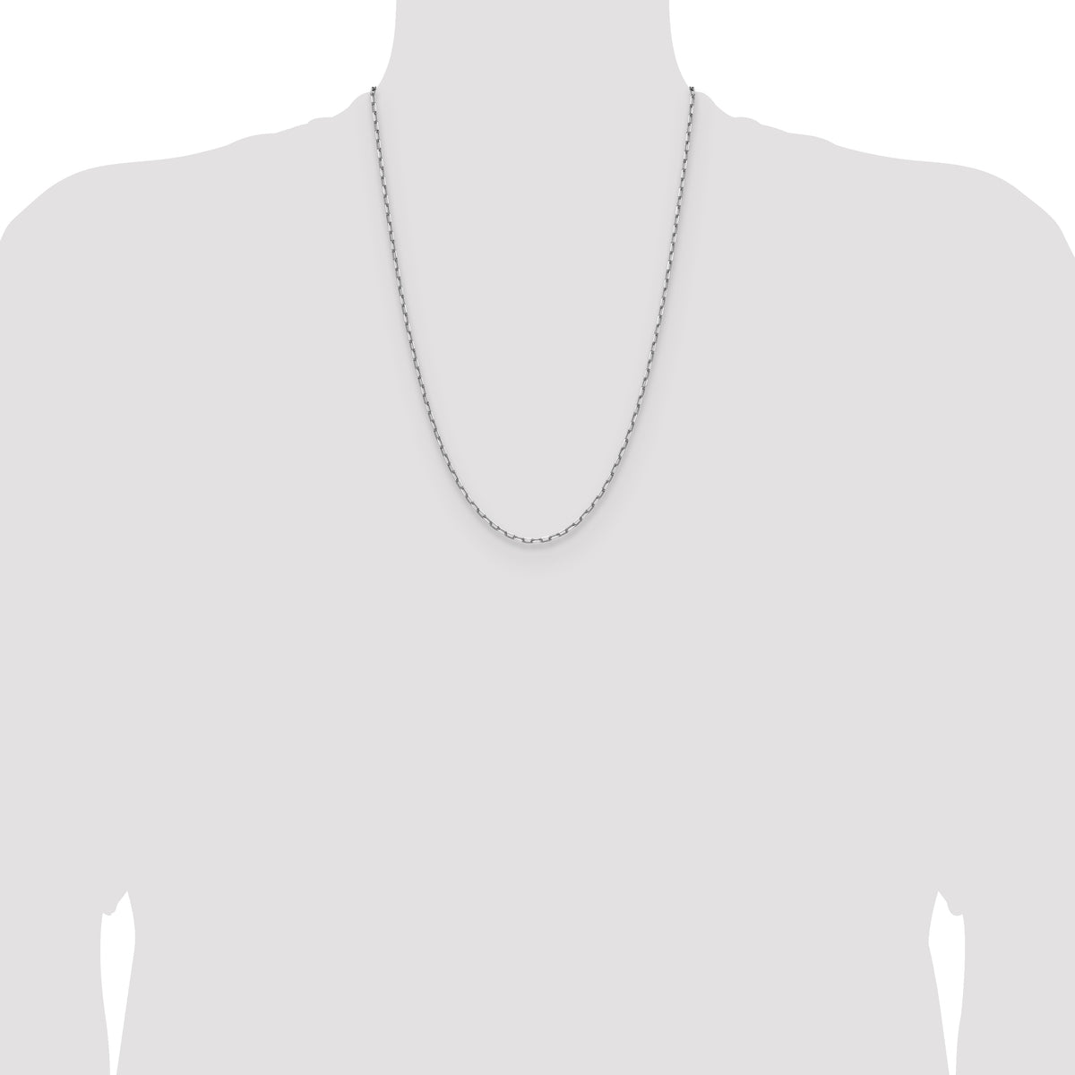14K White Gold Solid Paperclip Chain Necklace 2.1mm - Sophia Jewelers