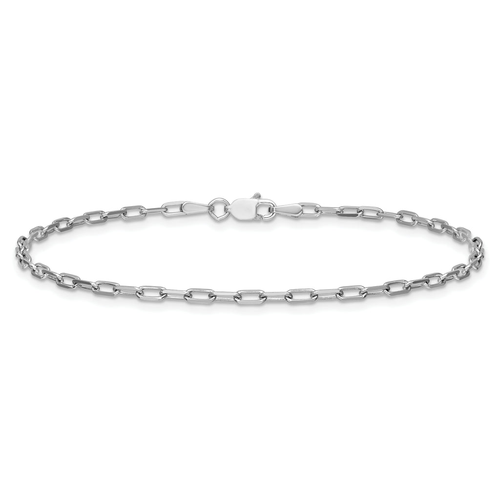 14K White Gold Solid Paperclip Chain Necklace 2.1mm