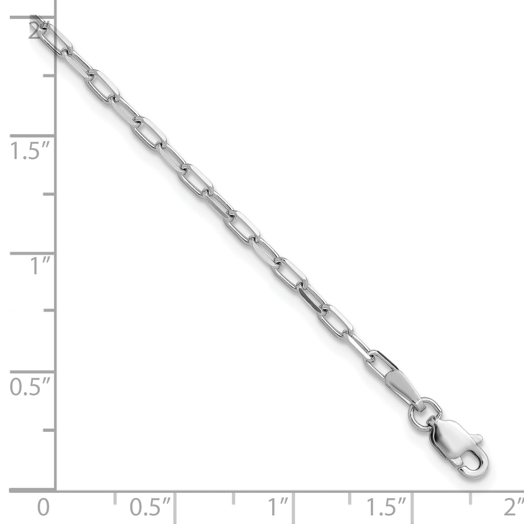14K White Gold Solid Paperclip Chain Necklace 2.1mm