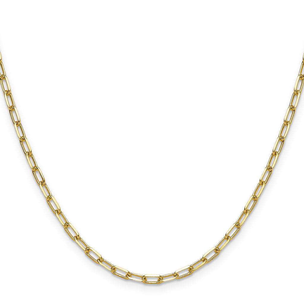 14k 3.0mm Solid Beveled Paperclip Chain