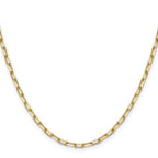 14k 3.0mm Solid Beveled Paperclip Chain