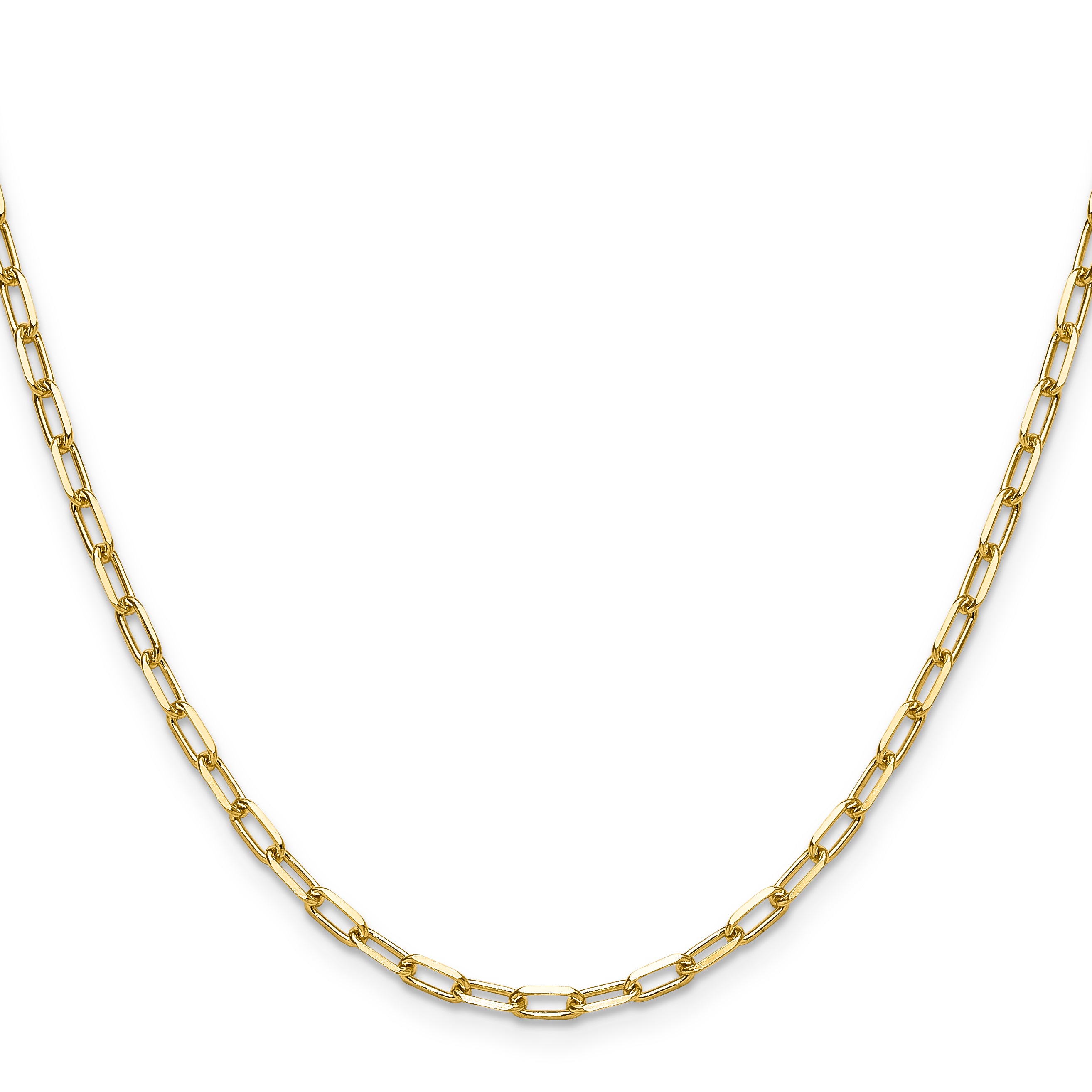 14K Yellow Gold Solid Paperclip Chain Necklace 3mm Secondary image