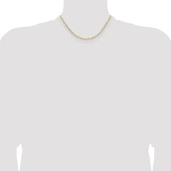 14k 3.0mm Solid Beveled Paperclip Chain