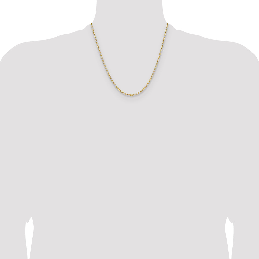14k 3.0mm Solid Beveled Paperclip Chain