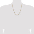 14k 3.0mm Solid Beveled Paperclip Chain