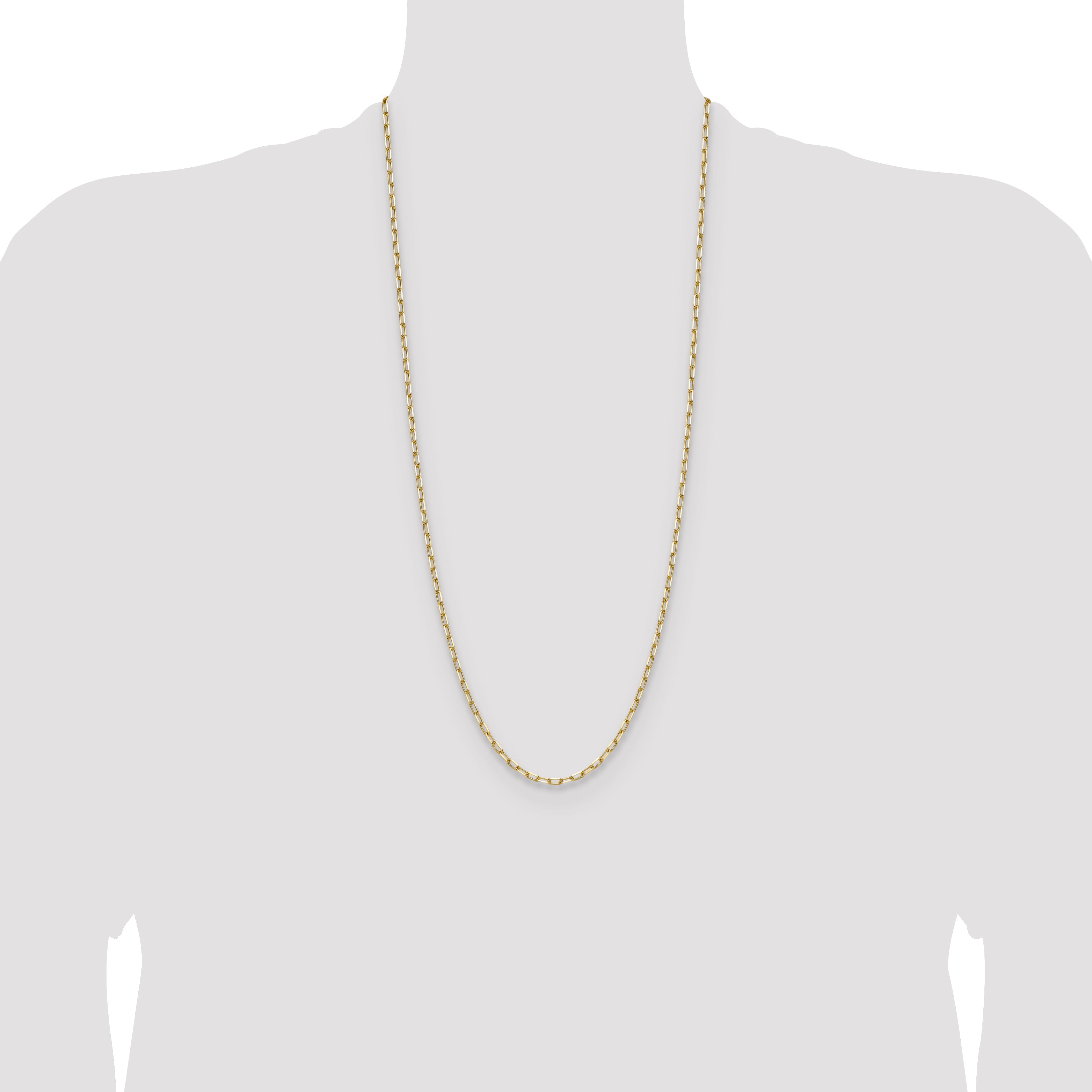 14k 3.0mm Solid Beveled Paperclip Chain