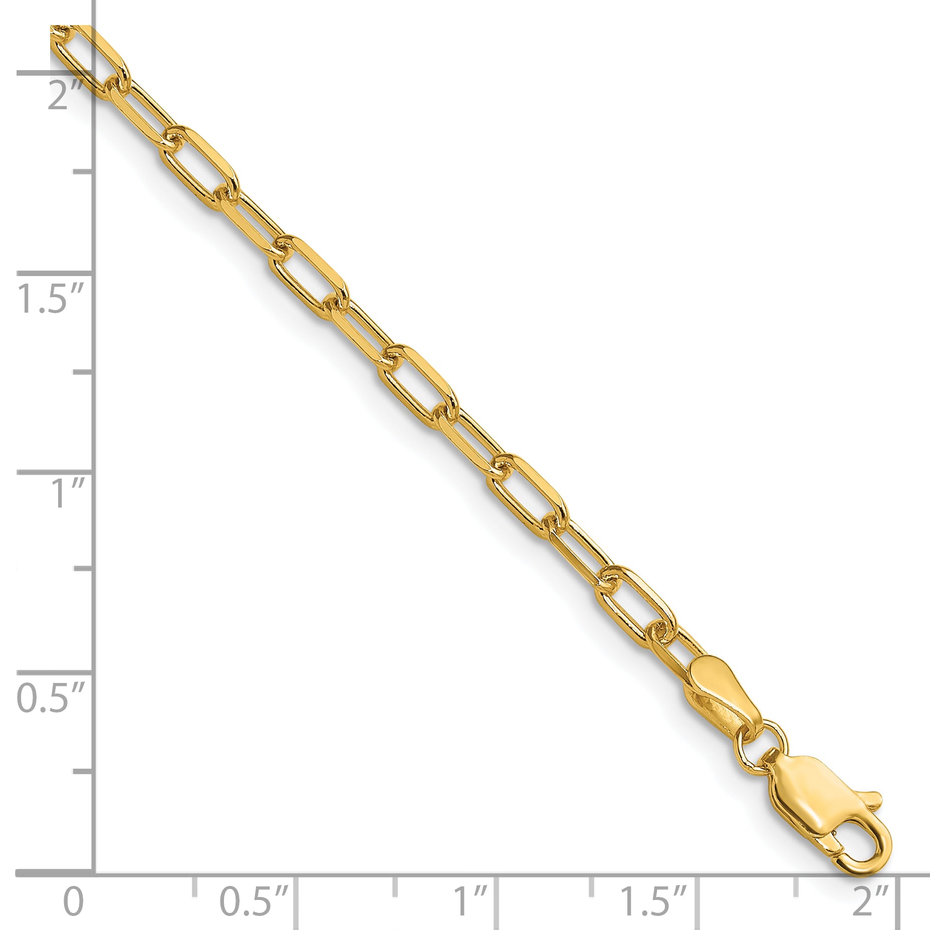 14k 3.0mm Solid Beveled Paperclip Chain Secondary image