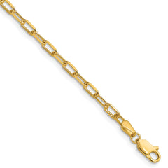 14k 3.0mm Solid Beveled Paperclip Chain