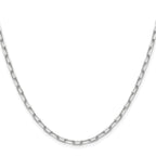 14k White Gold 3.0mm Solid Beveled Paperclip Chain