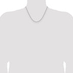 14k White Gold 3.0mm Solid Beveled Paperclip Chain
