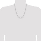 14k White Gold 3.0mm Solid Beveled Paperclip Chain