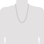 14k White Gold 3.0mm Solid Beveled Paperclip Chain