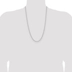 14k White Gold 3.0mm Solid Beveled Paperclip Chain