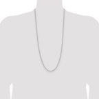14k White Gold 3.0mm Solid Beveled Paperclip Chain