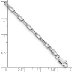 14k White Gold 3.0mm Solid Beveled Paperclip Chain