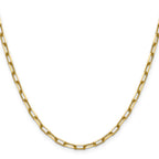 14K Yellow Gold Solid Paperclip Chain Necklace 3.43mm