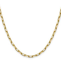 14k 3.5mm Solid Beveled Paperclip Chain