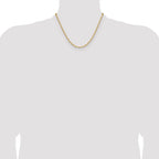 14K Yellow Gold Solid Paperclip Chain Necklace 3.43mm