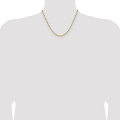 14k 3.5mm Solid Beveled Paperclip Chain