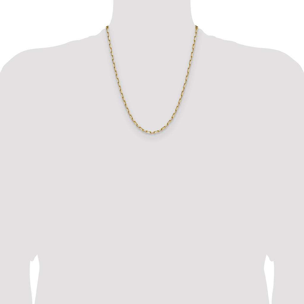 14K Yellow Gold Solid Paperclip Chain Necklace 3.43mm, 7–30 Inch - Sophia Jewelers