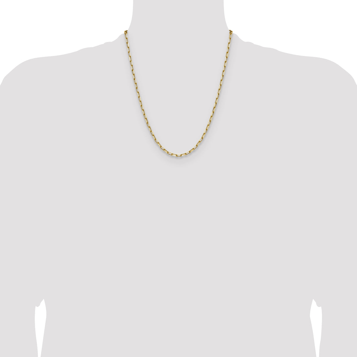 14K Yellow Gold Solid Paperclip Chain Necklace 3.43mm, 7–30 Inch - Sophia Jewelers