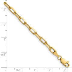 14k 3.5mm Solid Beveled Paperclip Chain