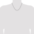 14k White Gold 3.5mm Solid Beveled Paperclip Chain