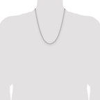 14k White Gold 3.5mm Solid Beveled Paperclip Chain