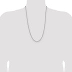 14k White Gold 3.5mm Solid Beveled Paperclip Chain