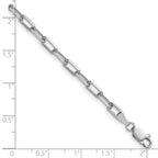 14k White Gold 3.5mm Solid Beveled Paperclip Chain