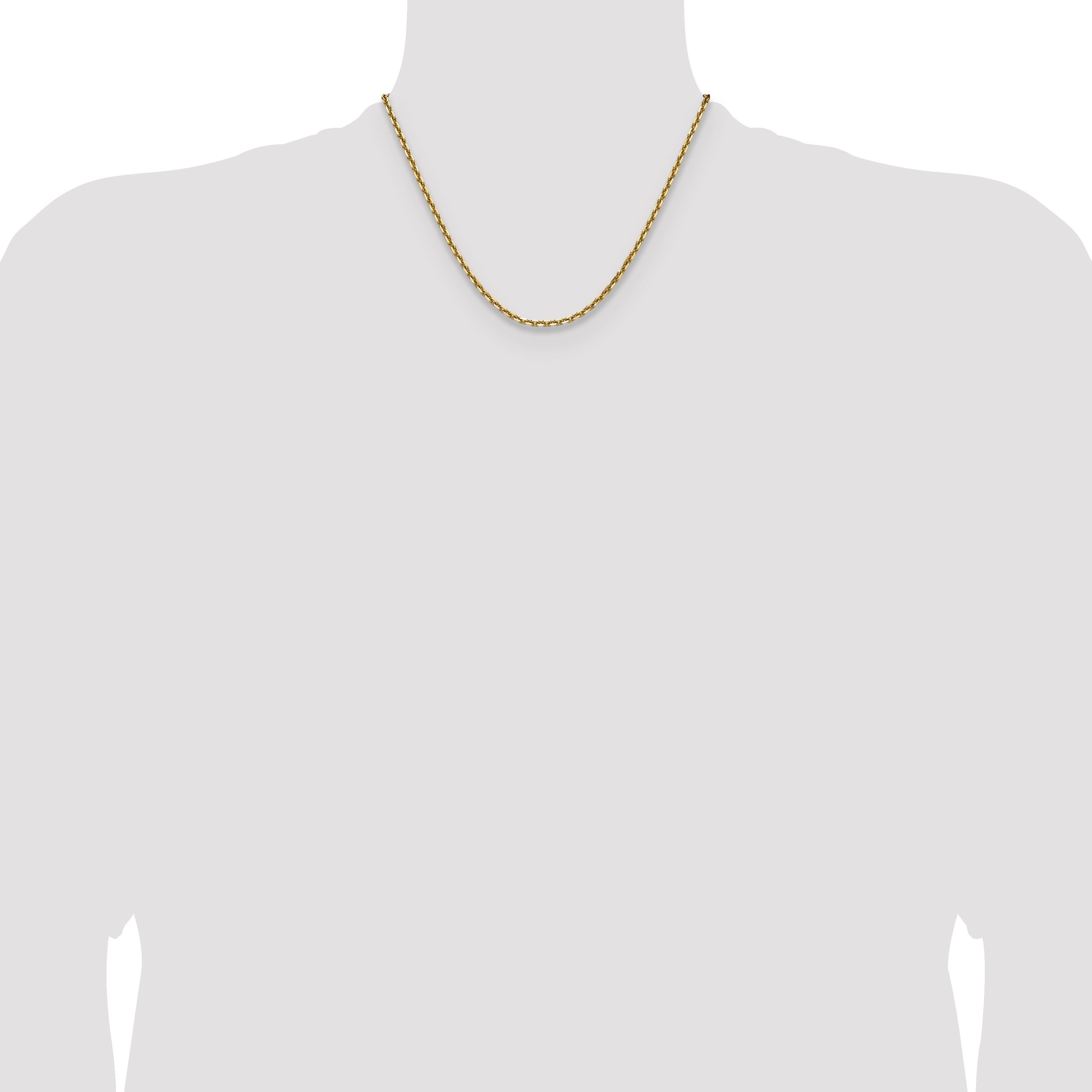 14k 3.25mm D/C French Link Chain