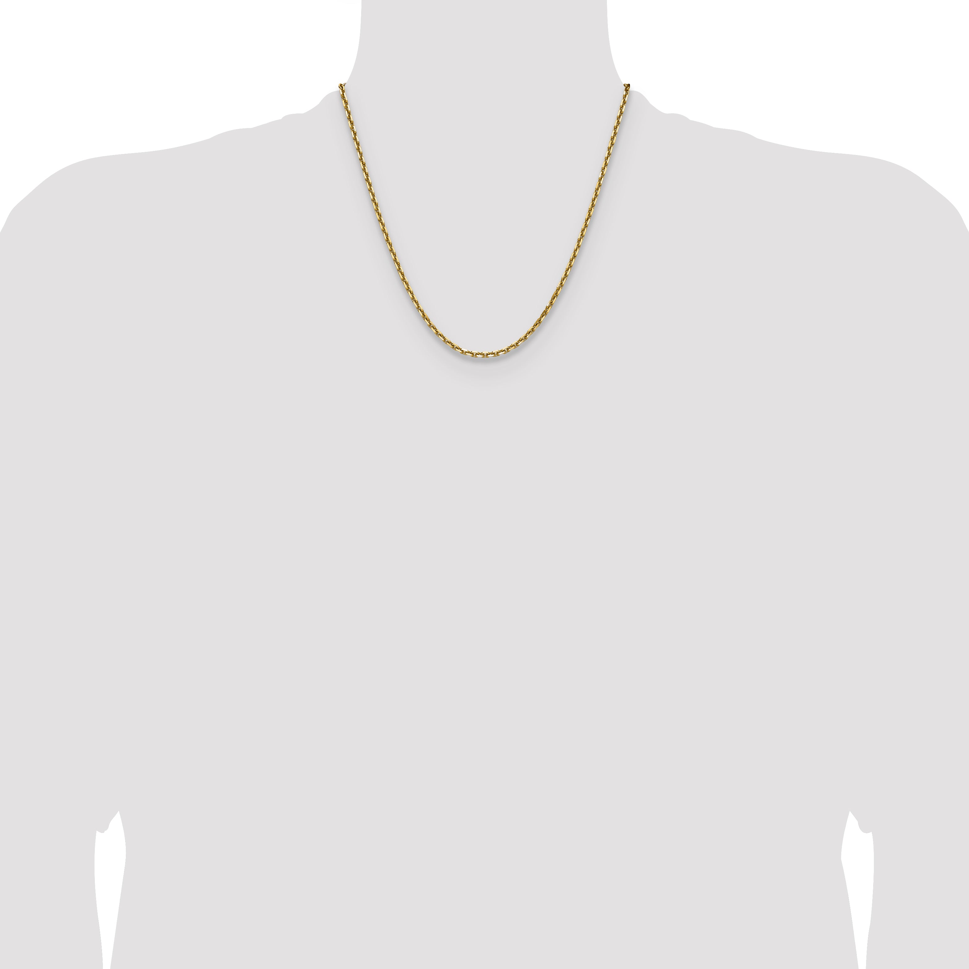 14k 3.25mm D/C French Link Chain