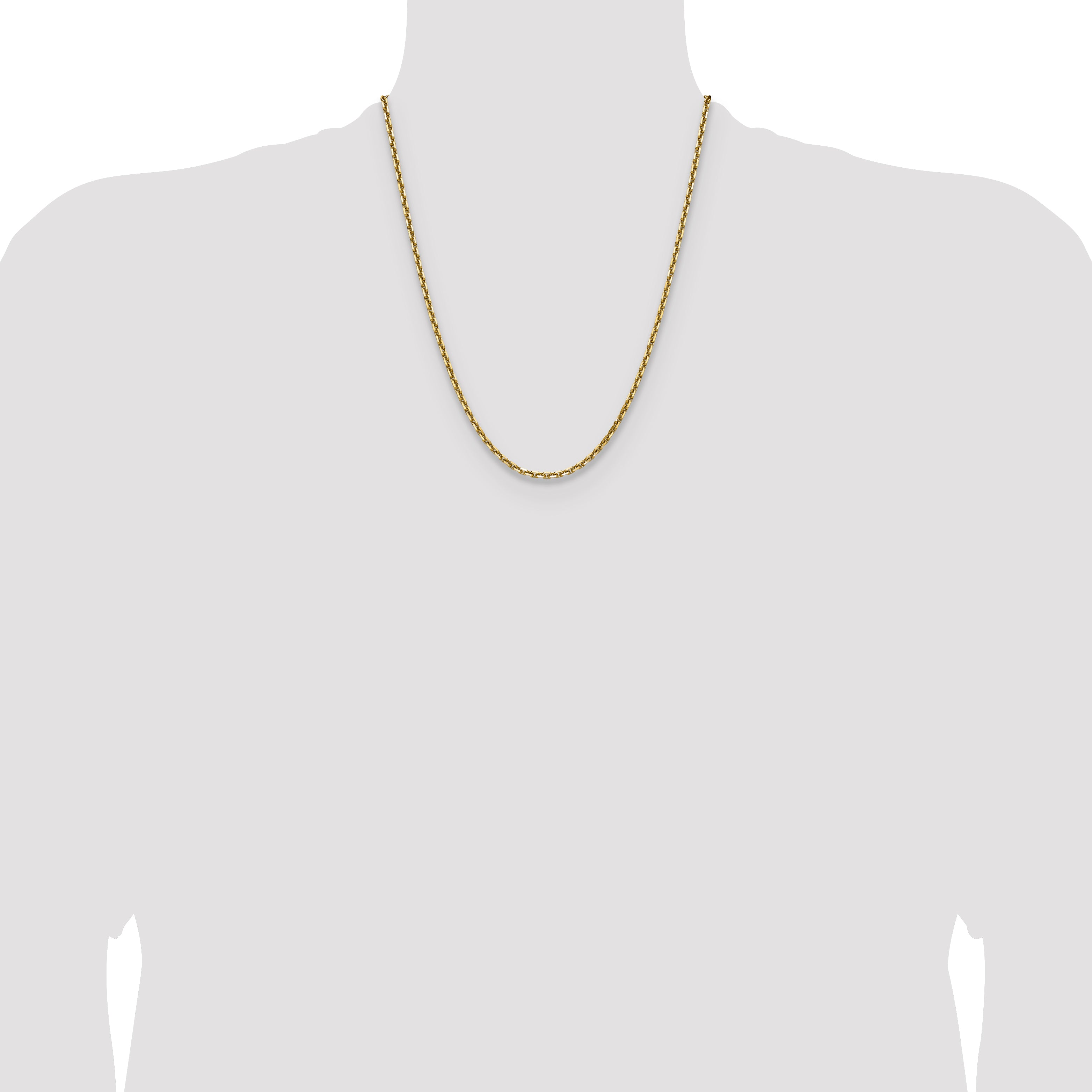 14k 3.25mm D/C French Link Chain