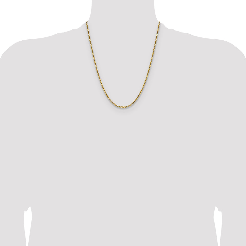 14k 3.25mm D/C French Link Chain