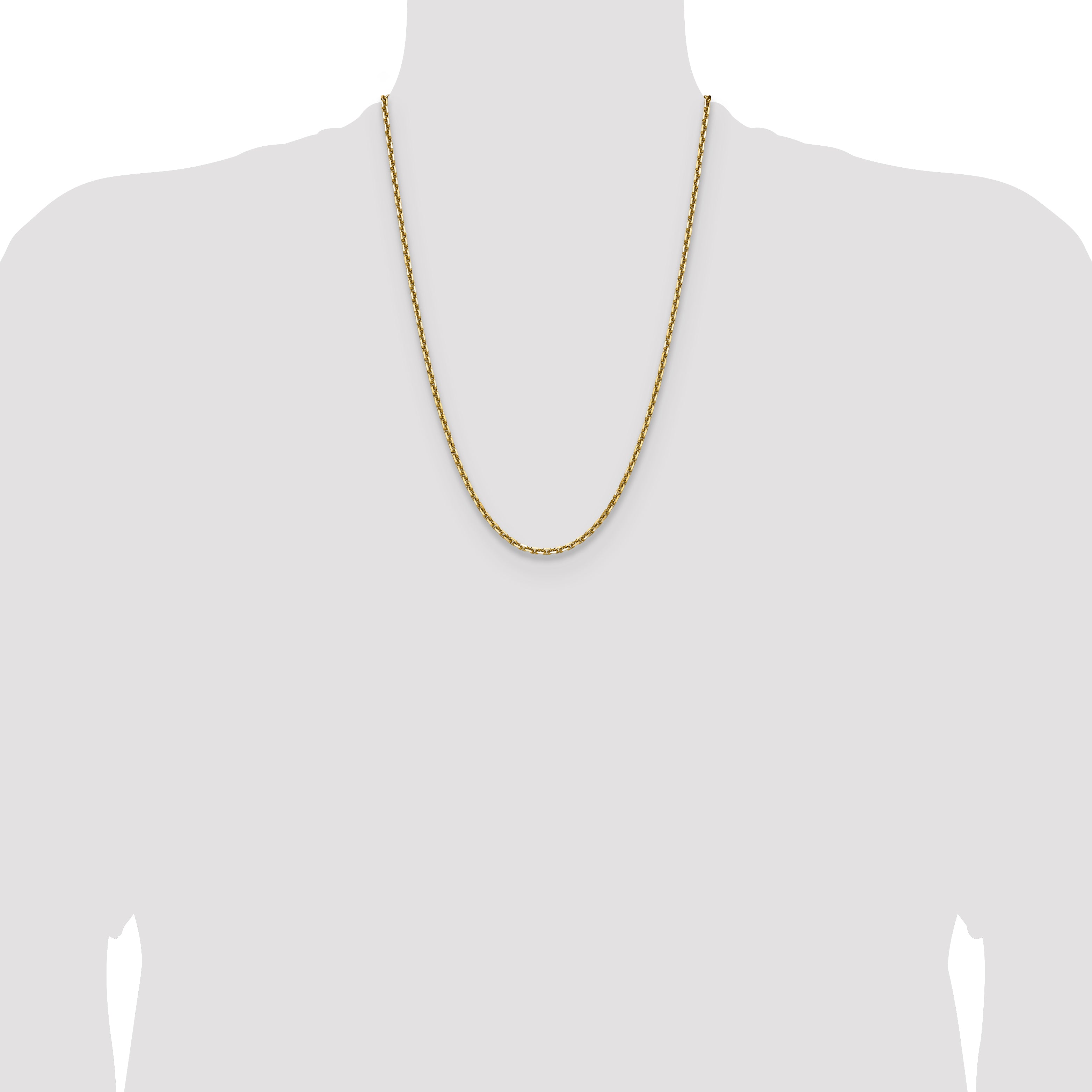 14k 3.25mm D/C French Link Chain