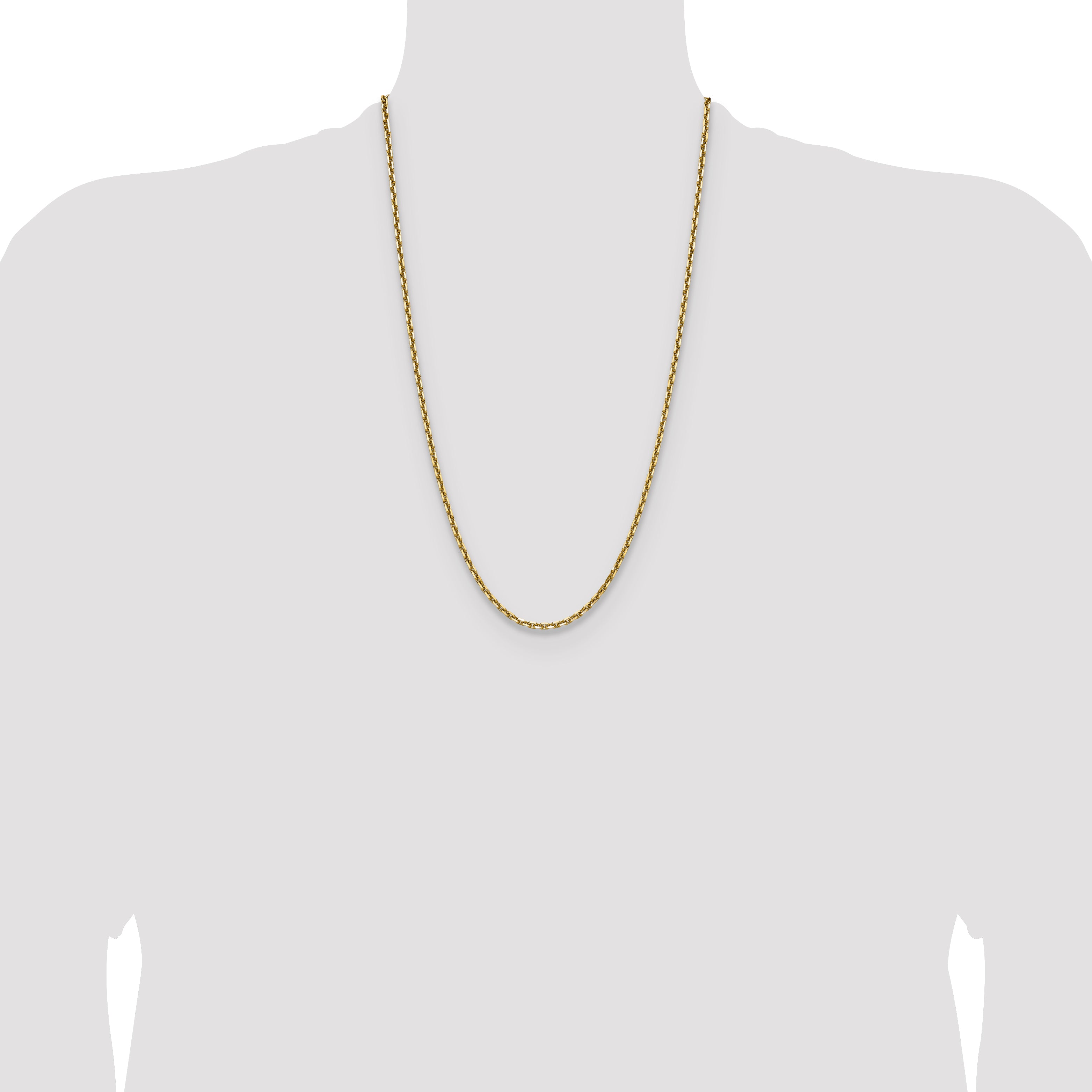 14k 3.25mm D/C French Link Chain