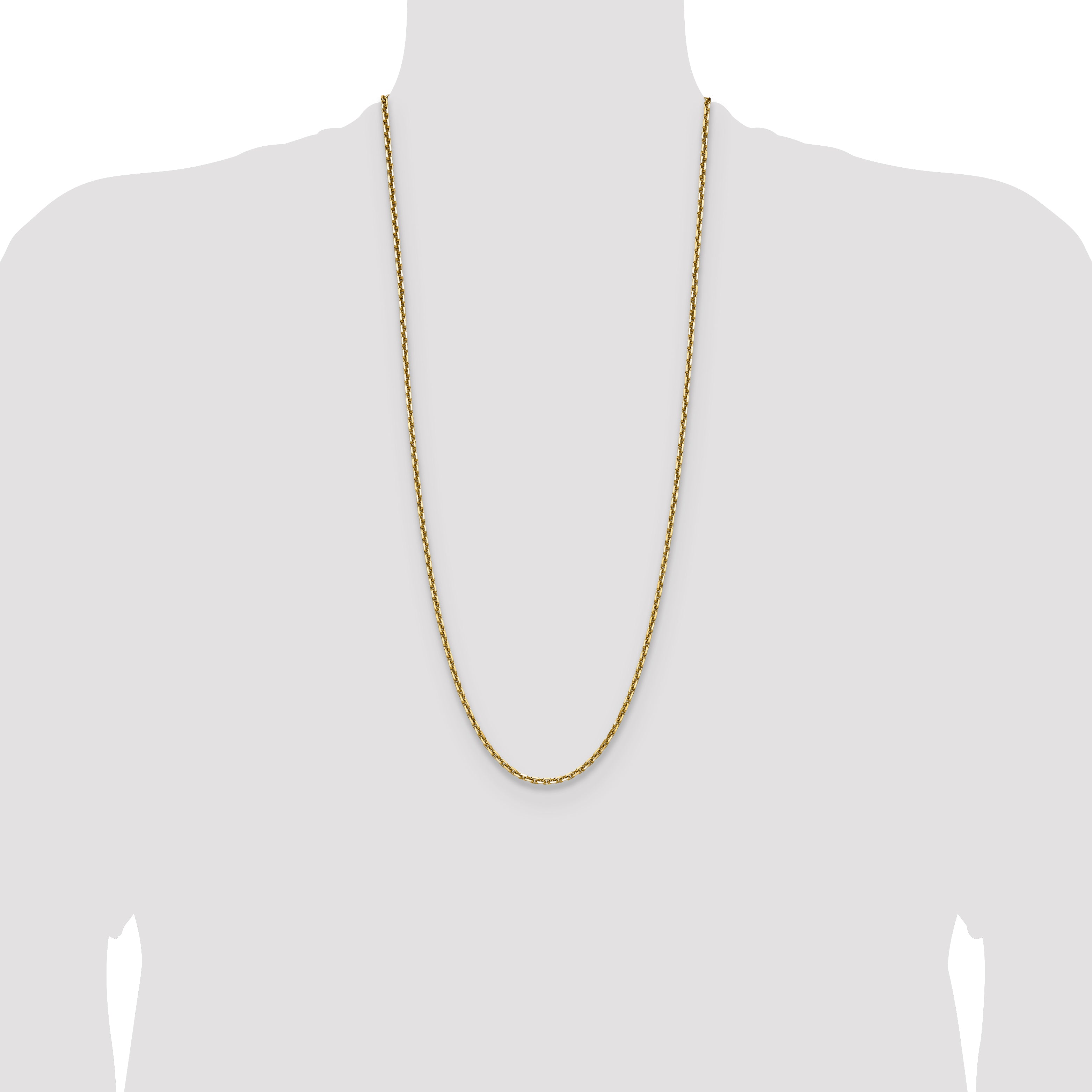 14k 3.25mm D/C French Link Chain