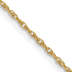 14K Yellow Gold Solid Rope Chain Necklace 0.8mm