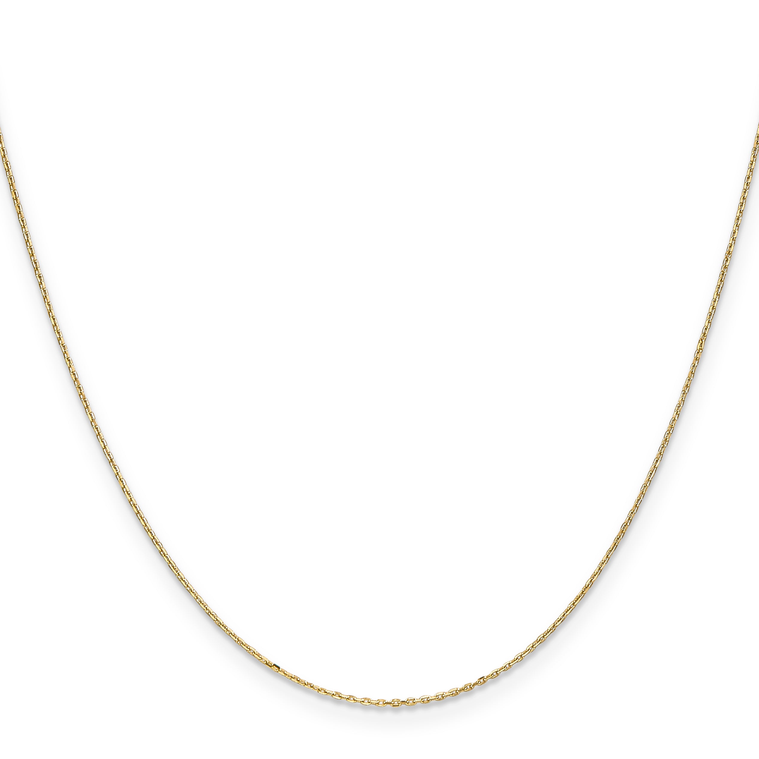 14K 24 inch .8mm Diamond-cut Cable with Spring Ring Clasp Chain