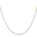 14K Yellow Gold Solid Diamond-Cut Cable Chain Necklace 0.8mm