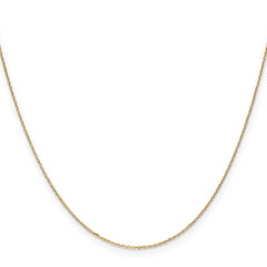 14K 24 inch .8mm Diamond-cut Cable with Spring Ring Clasp Chain
