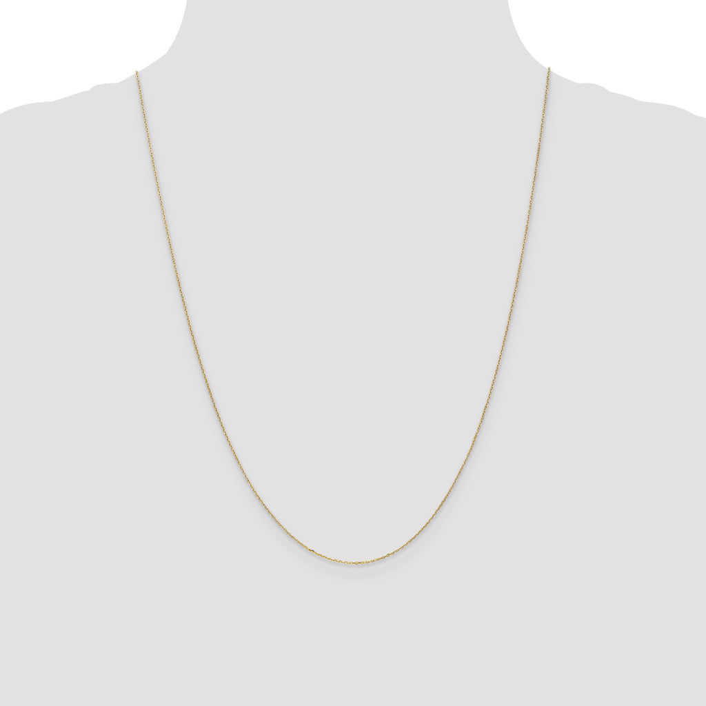 14K .8mm Diamond-Cut Cable with Spring Ring Clasp Chain