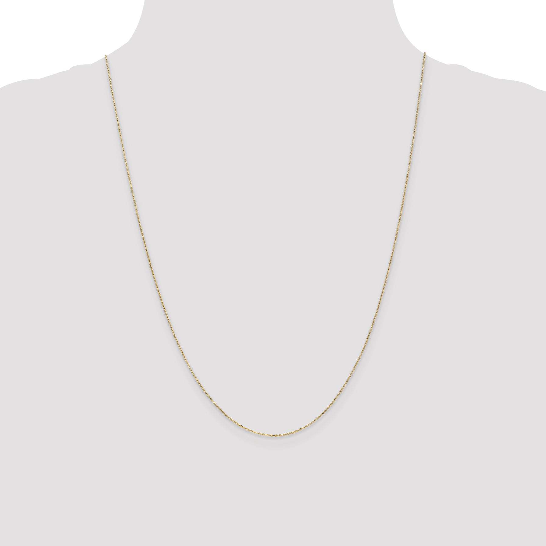 14K .8mm Diamond-Cut Cable with Spring Ring Clasp Chain