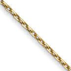 14K Yellow Gold Solid Diamond-Cut Cable Chain Necklace 0.8mm