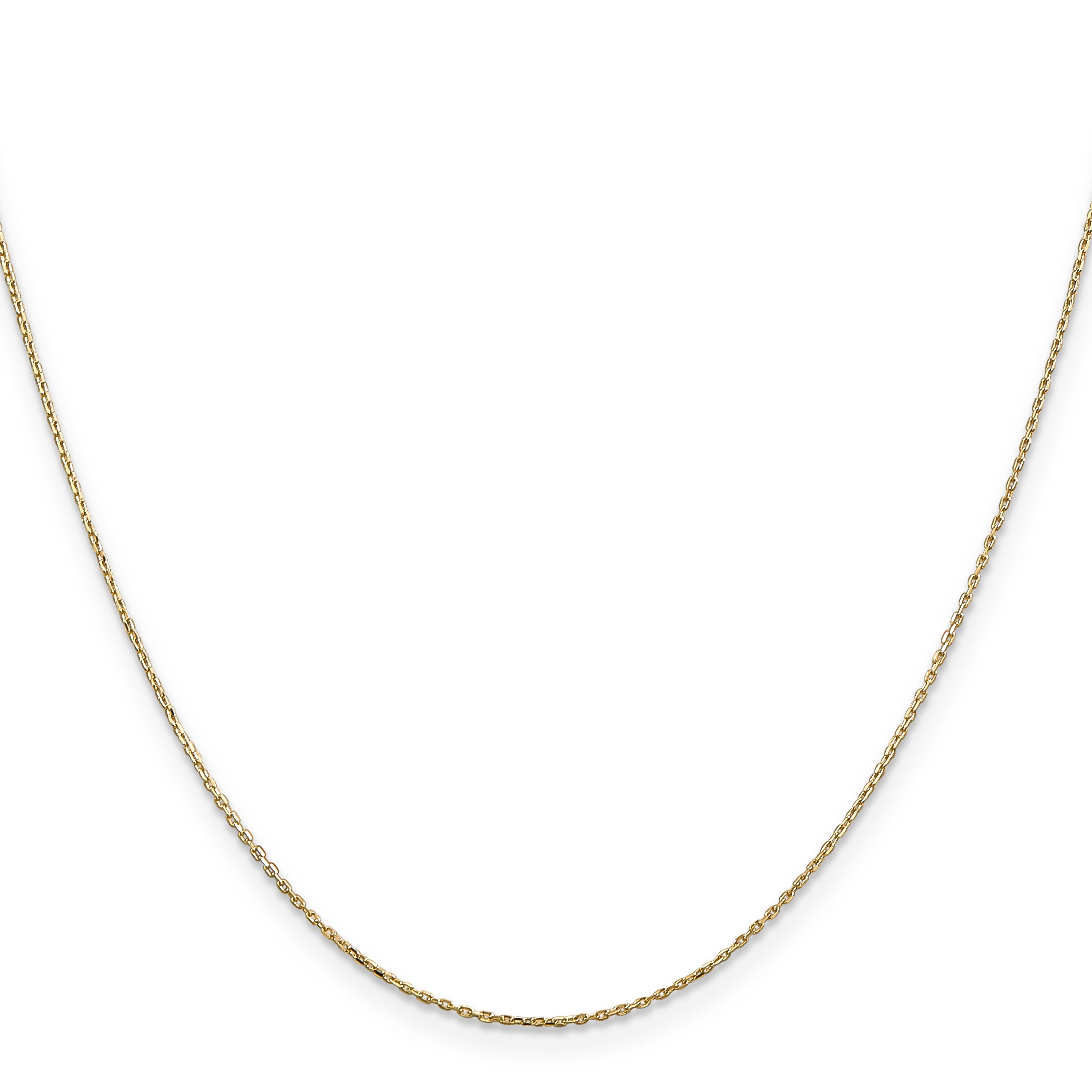 14K .8mm Diamond-Cut Cable with Lobster Clasp Chain