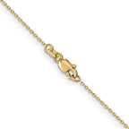 14K Yellow Gold Solid Diamond-Cut Cable Chain Necklace 0.8mm